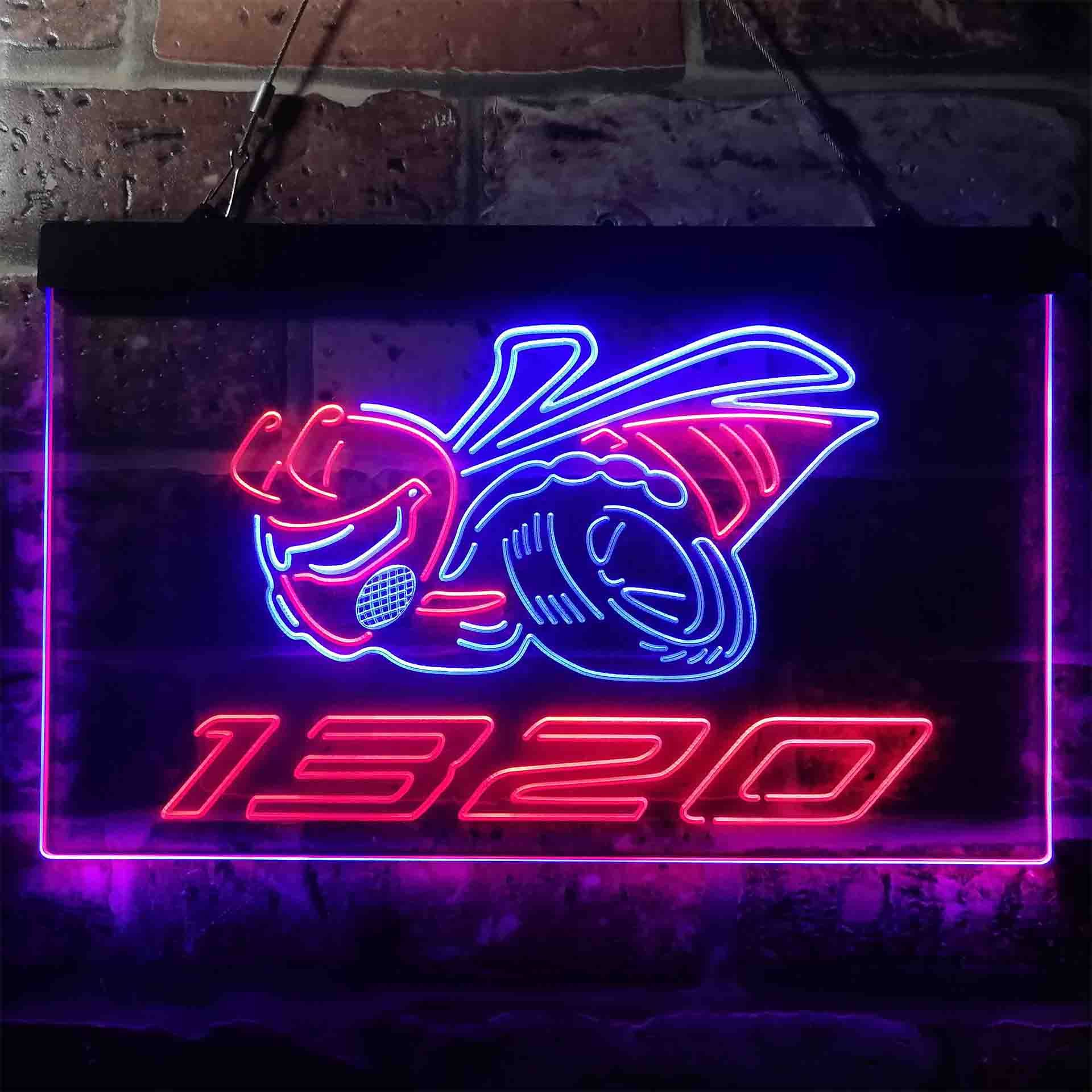Dodge Challenger Angry Bee 1320 Dual LED Neon Light Sign